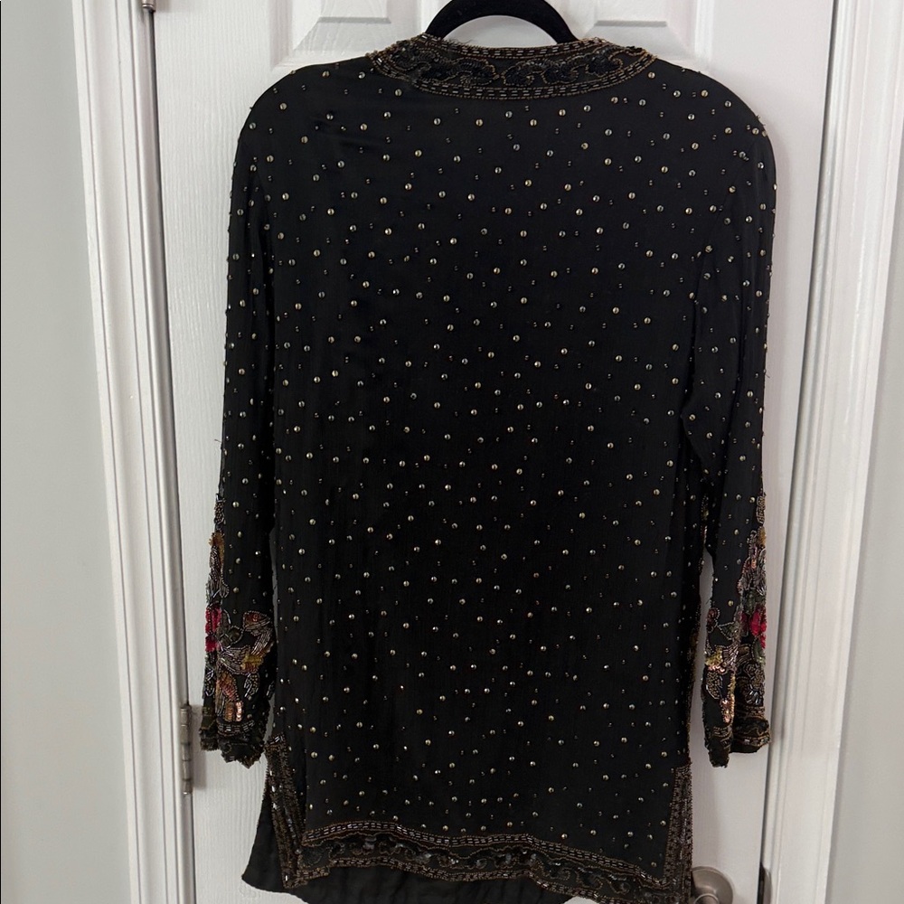 VINTAGE VTG Royal Feelings Embellished Black Tunic with gorgeous design - Picture 4 of 6